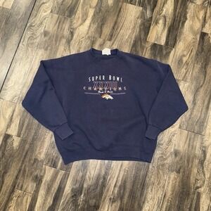 Vintage 1999 NFL Denver Broncos Super Bowl XXXlll Champions Sweater Size XL